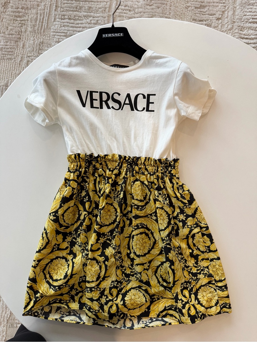 Versace White Tee with Black Logo Print